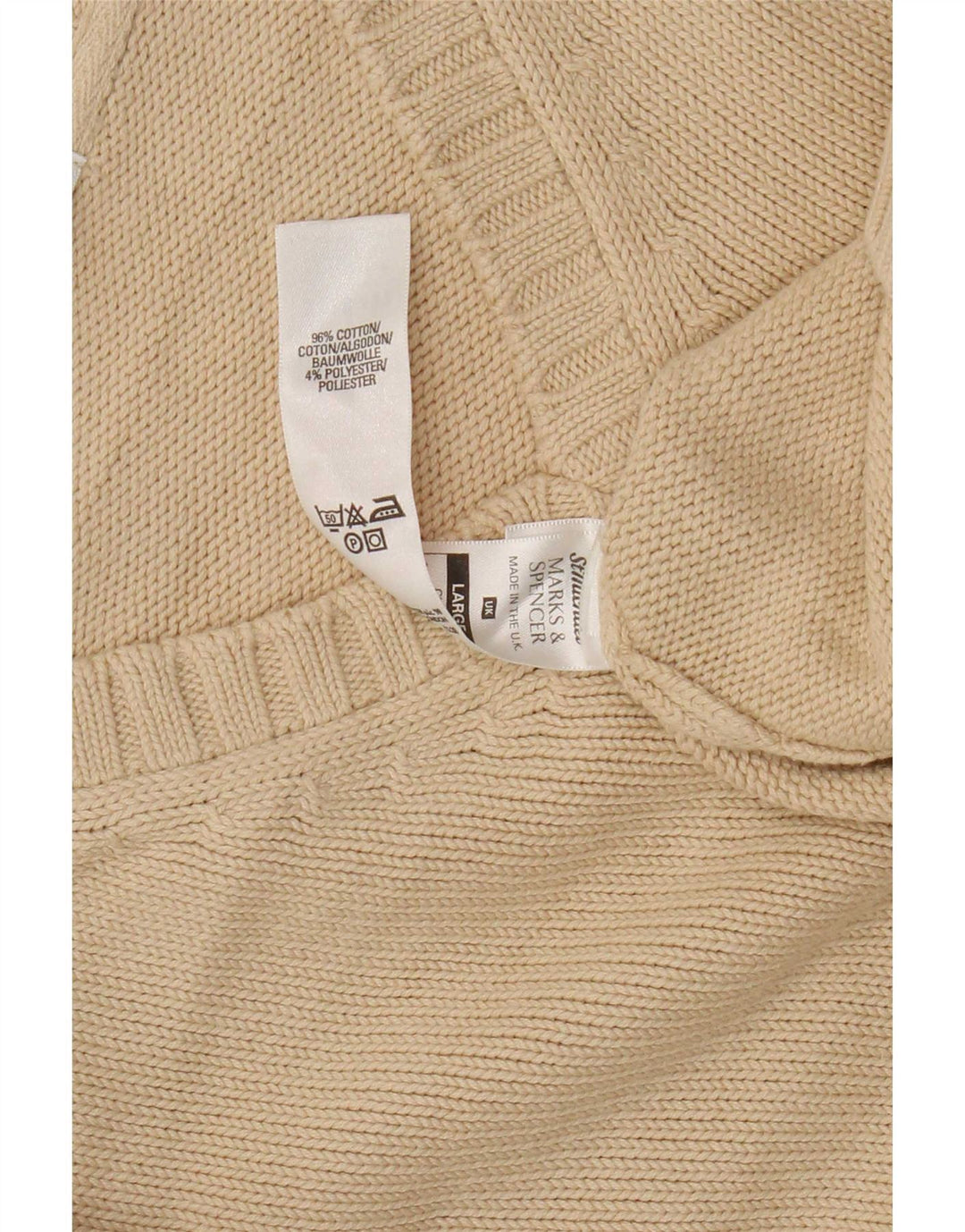 Marks & Spencer Herre V-hals sweater Stor Beige Bomuld