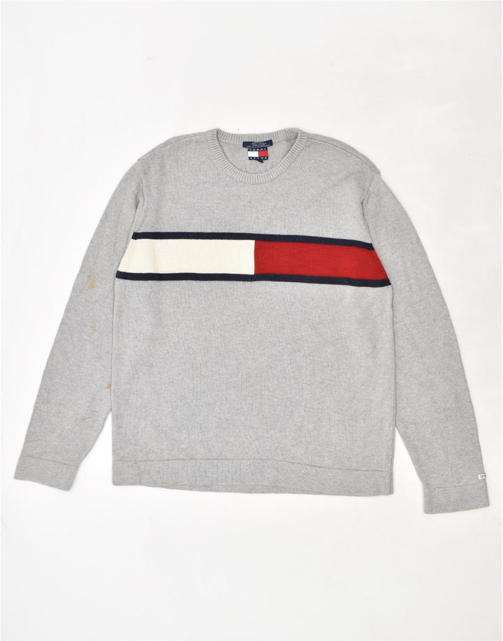 TOMMY HILFIGER Grafisk sweatshirt til mænd, stor grå bomuld