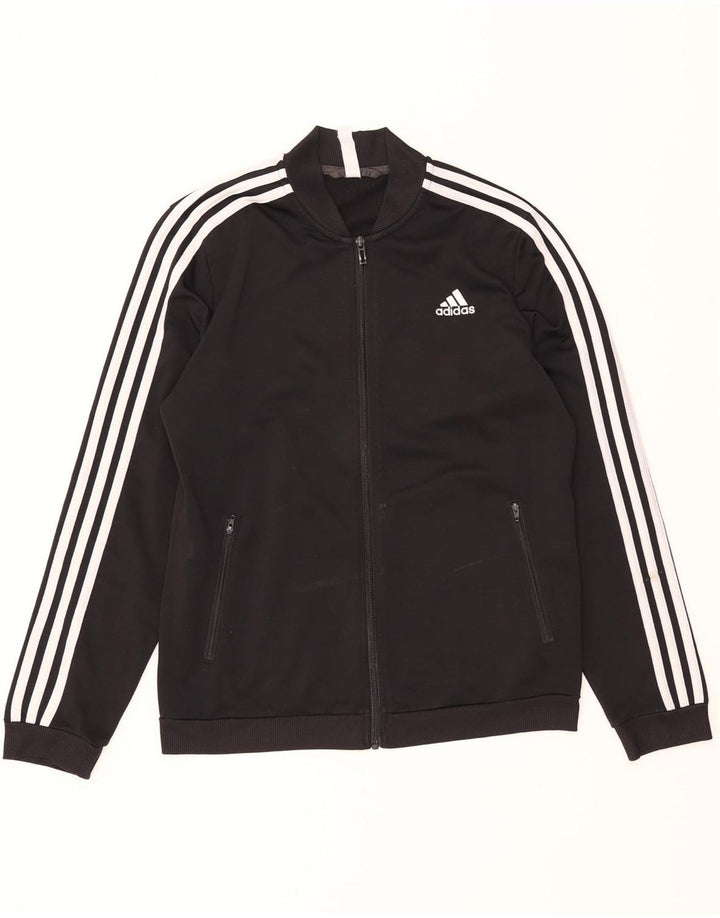 ADIDAS træningsdragt topjakke til kvinder UK 12/14 Medium Black Polyester
