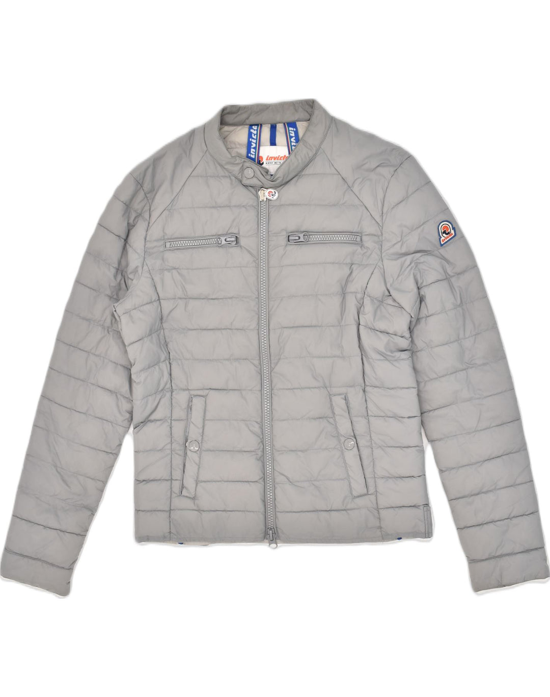 INVICTA Womens Padded Jacket UK 16 Large Grey Polyamide | Vintage Invicta | Thrift | Second-Hand Invicta | Used Clothing | Messina Hembry 