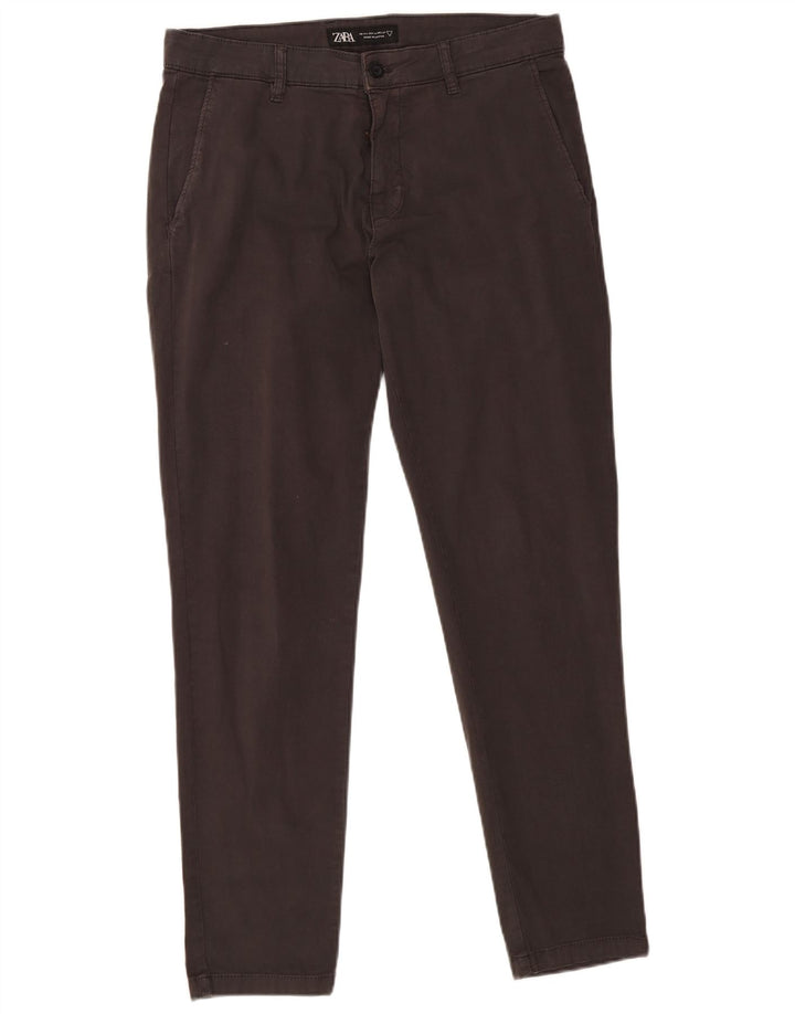 ZARA Slim Chinobukser til mænd EU 44 Large W34 L30 Grå
