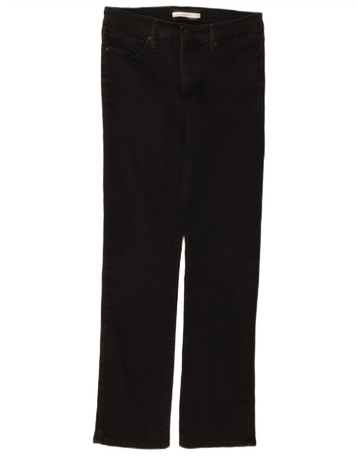 Levi's Womens 314 Shaping Straight Jeans W29 L30 Sort bomuld