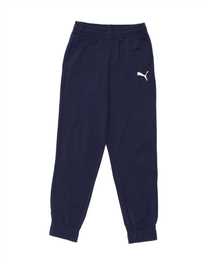 PUMA Boys Tracksuit Trousers Joggers 11-12 Years Navy Blue Polyester Vintage Puma and Second-Hand Puma from Messina Hembry 