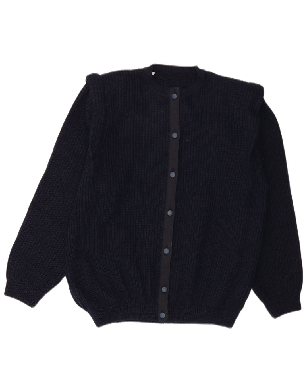 Vintage herre cardigan sweater Stor marineblå uld