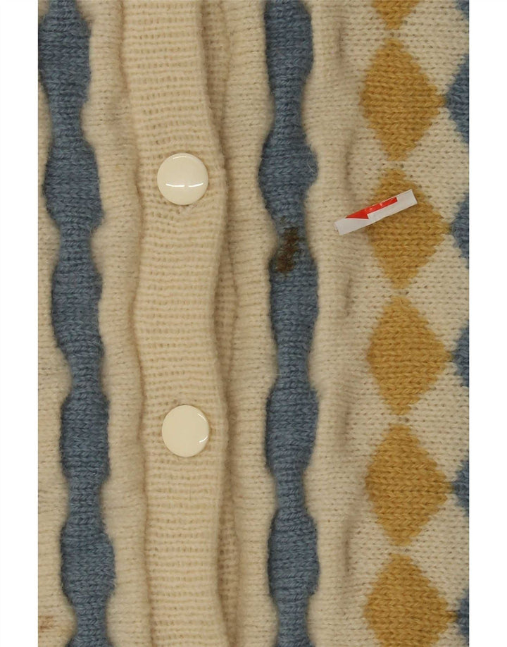 Tulchan Dame Cardigan Sweater One Size Beige Argyle/Diamond New Wool