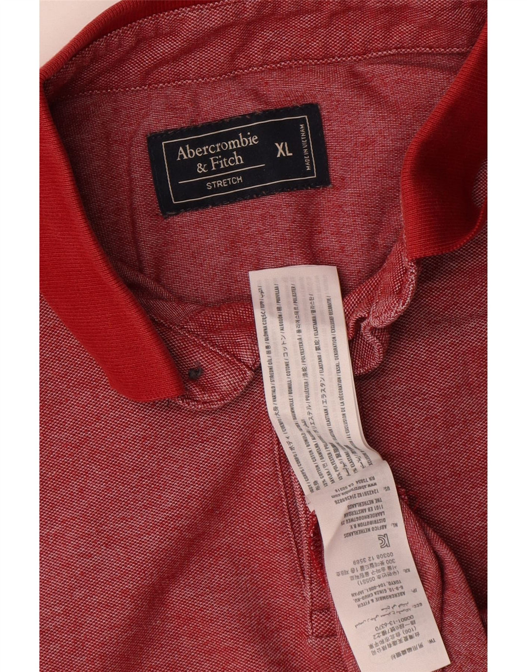 Abercrombie & Fitch herre poloshirt XL rød polyester