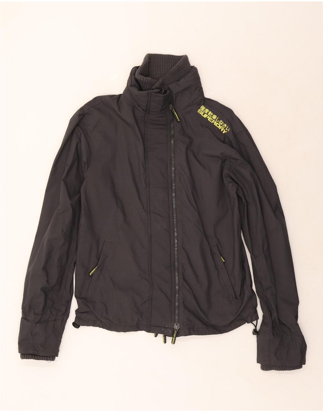 Superdry Grafisk regnjakke til mænd UK 42 XL grå nylon