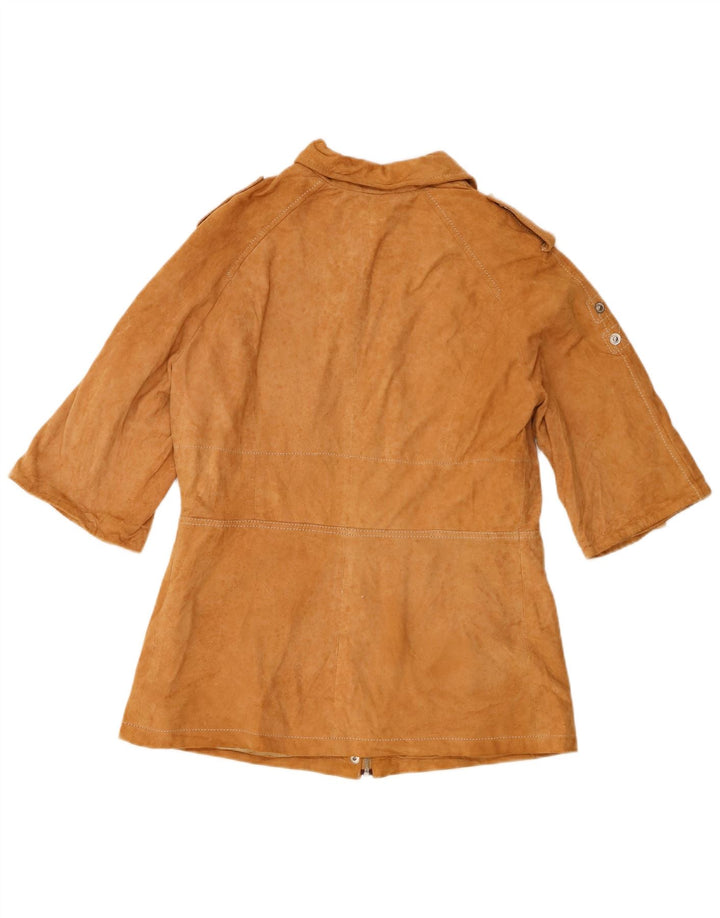 Vintage Dame Kortærmet Military Blazer Jacket IT 42 Medium Brun