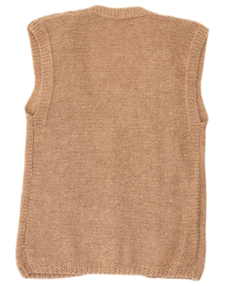 Vintage herre ærmeløs cardigan sweater lille beige