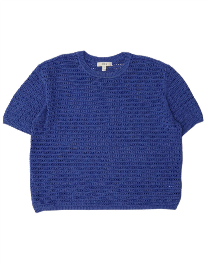 Marks & Spencer Dame sweater med rund hals DK 16 Stor Blå