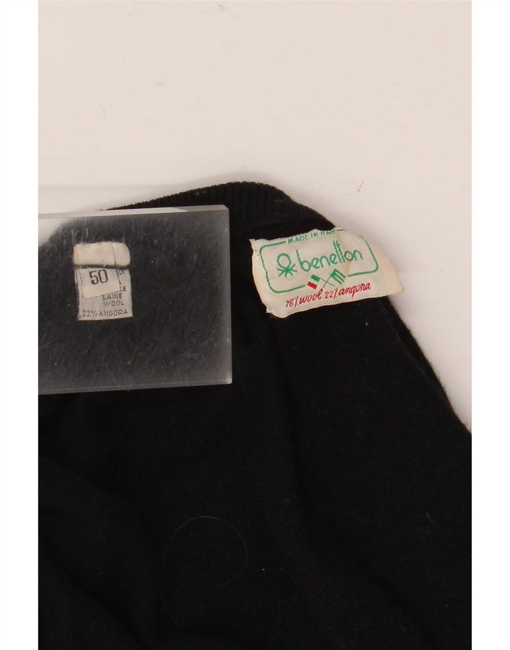 Benetton Dame sweater med rund hals IT 50 XL sort uld