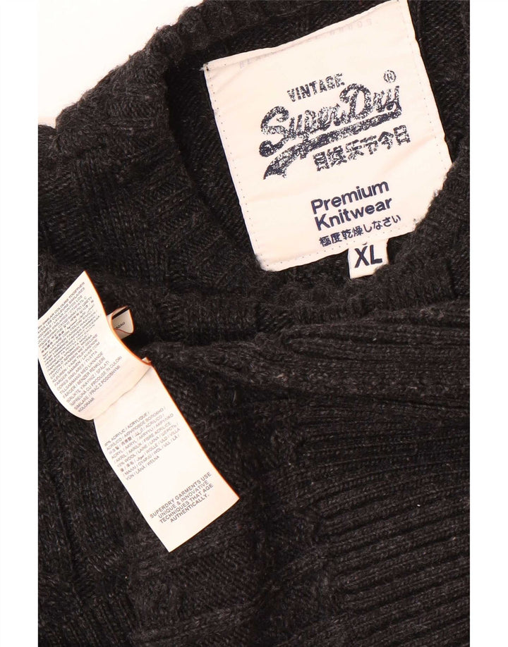 Superdry Herre sweater med rund hals XL Grå Akryl