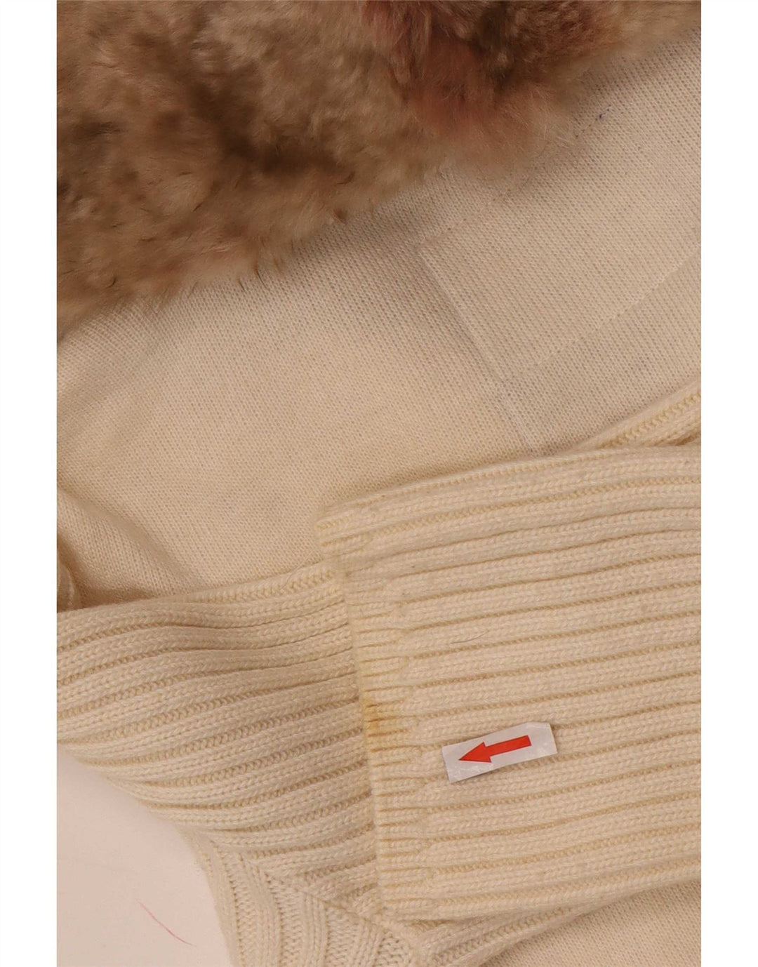Woolrich Dame Cardigan Sweater UK 10 Small Off White Bomuld