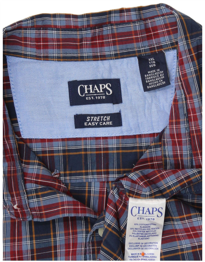 CHAPS Easy Care skjorte til mænd 2XL marineblå ternet