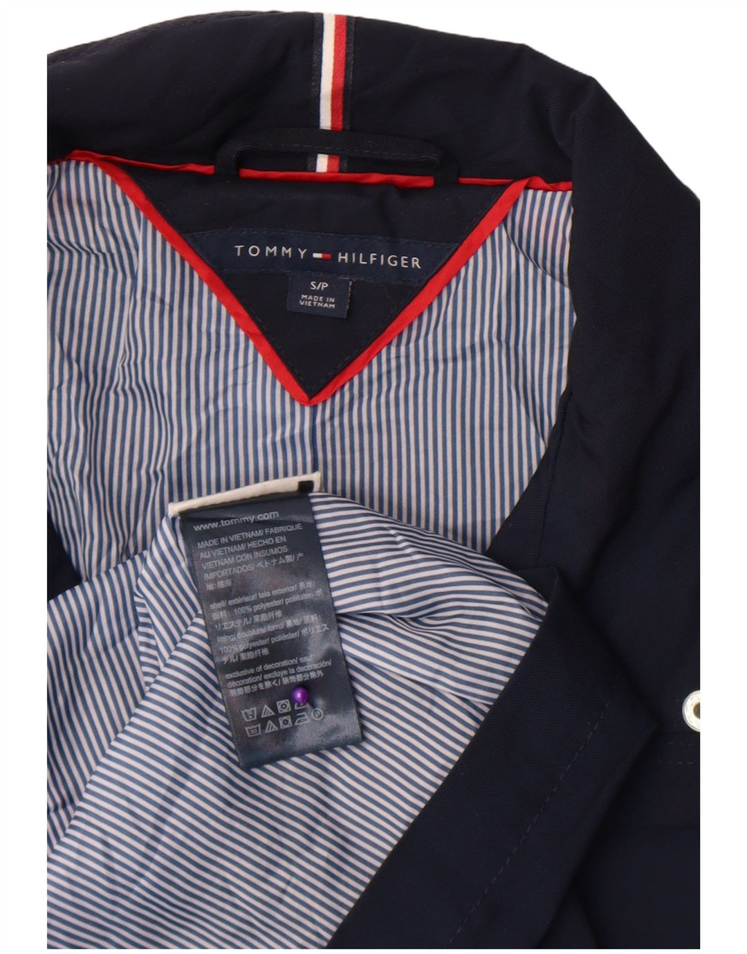 Tommy Hilfiger Kvinder Utility Jacket UK 10 Small Navy Blue Polyester