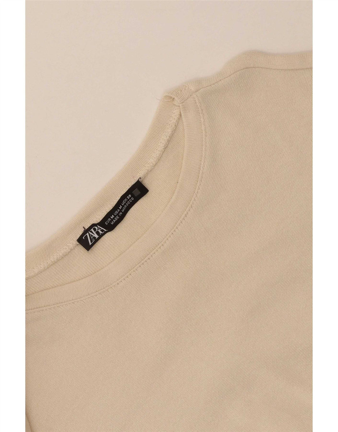 Zara Dame Langærmet A-Line Kjole UK 12 Medium White Colourblock