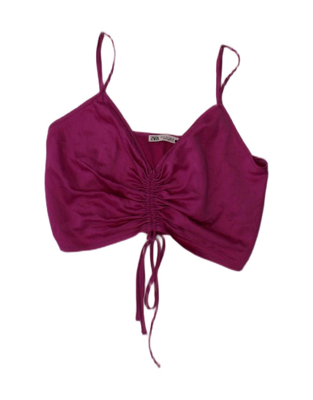 Zara Dame Crop Top Lille Lilla Polyester