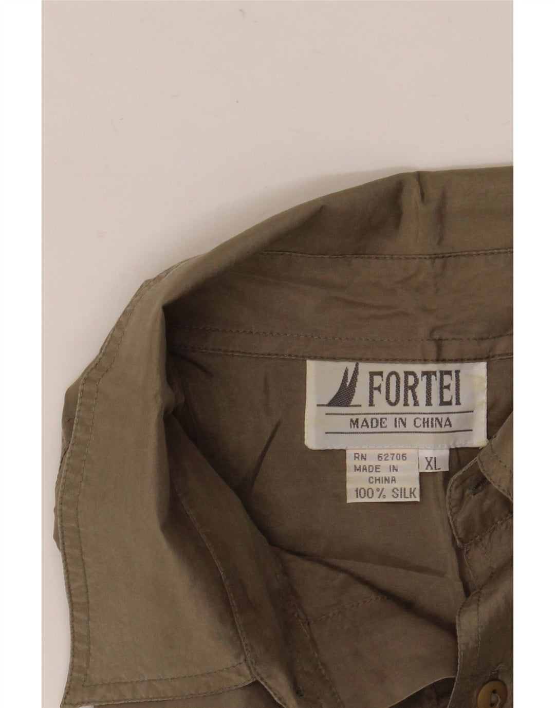 VINTAGE herreskjorte XL brun silke