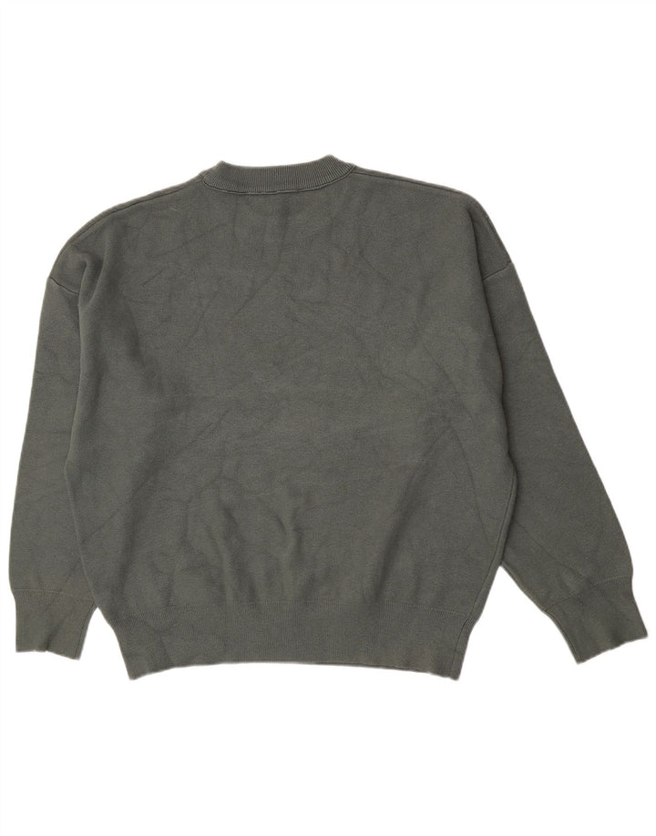 Zara Herre Jumper Sweater med rund hals Stor grøn viskose