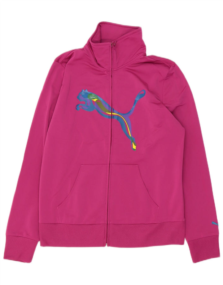Puma Grafisk træningsdragt topjakke til kvinder UK 16 Large Pink Polyester
