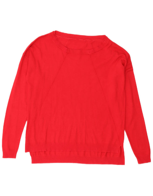 Vintage Dame Oversized Boat Neck Jumper Sweater UK 10 Small Red