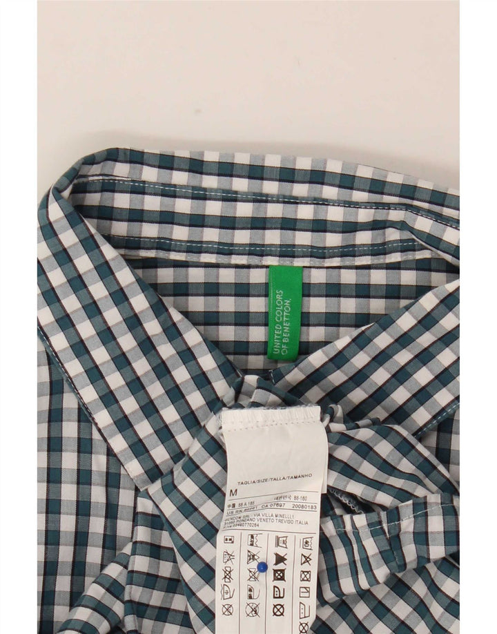 Benetton Dameskjorte UK 12 Mellemgrøn Gingham Bomuld