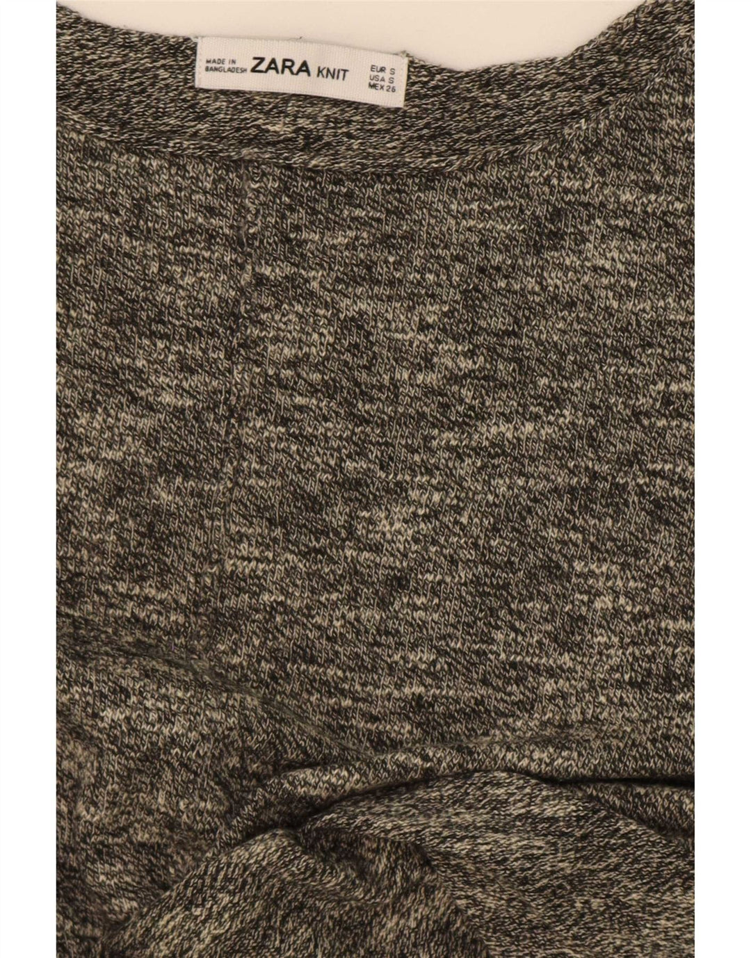 Zara Dame Oversized Boat Neck Jumper Sweater UK 10 Small Grey Flecked