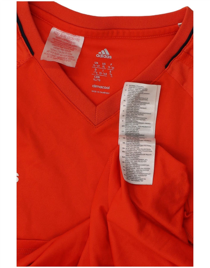 Adidas Boys Climacool T-Shirt Top 15-16 år Orange Polyester