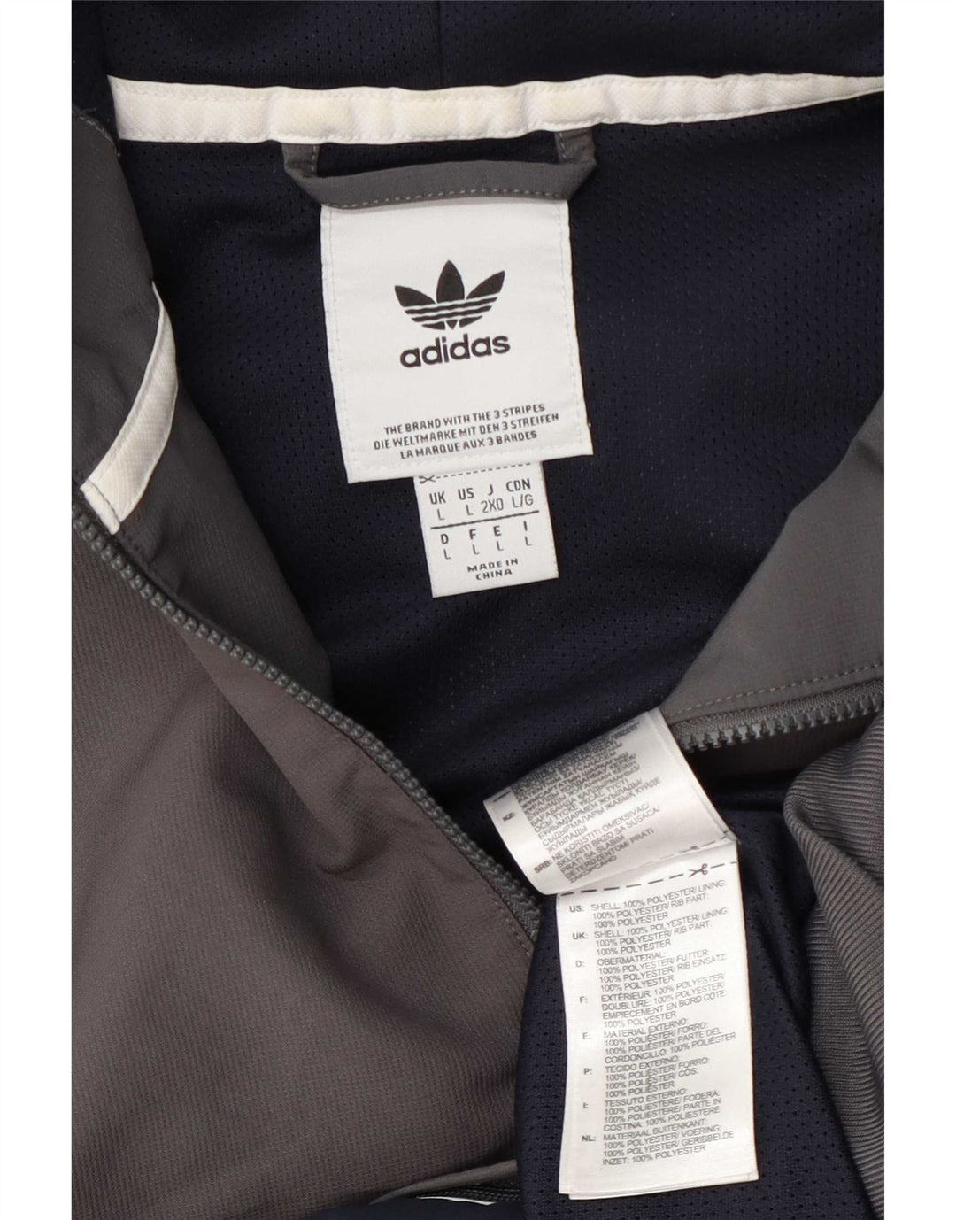 Adidas Herre Hætte Anorak træningsdragt Topjakke Stor Grå Colourblock