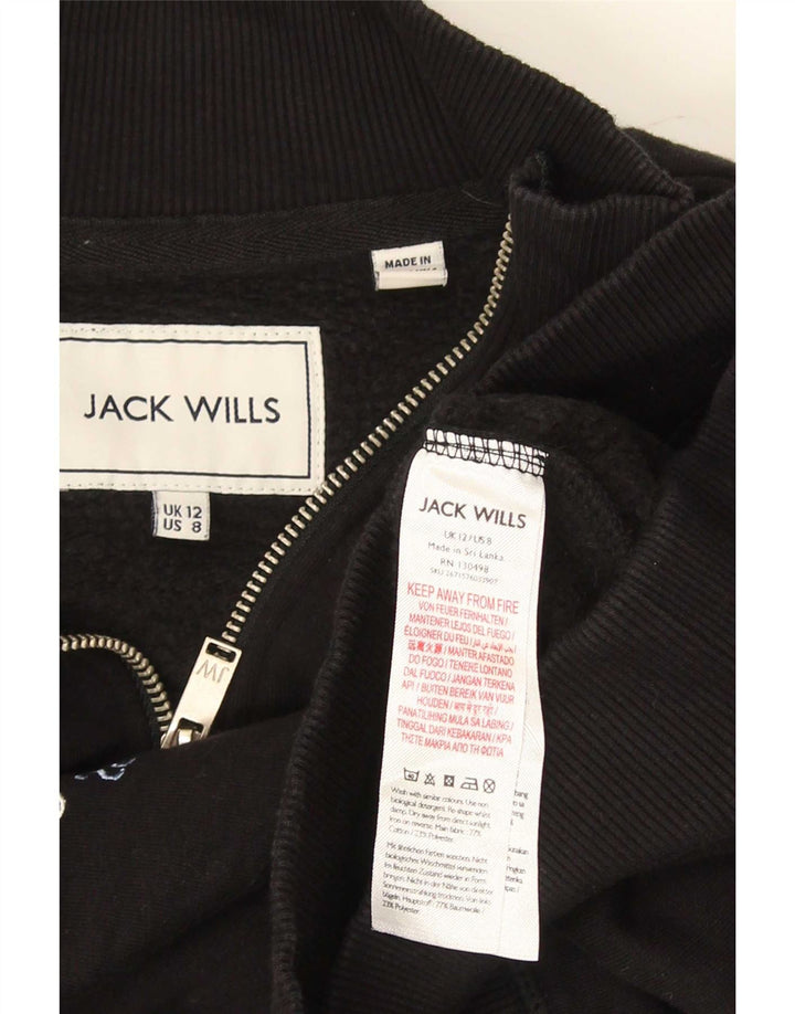 Jack Wills Dame Oversized Grafisk Sweatshirt Jumper UK 12 Medium Sort