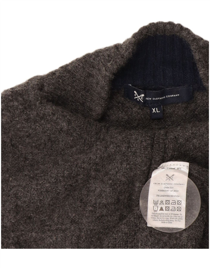 Crew Tøj Herre Zip Neck Jumper Sweater XL Grå Uld