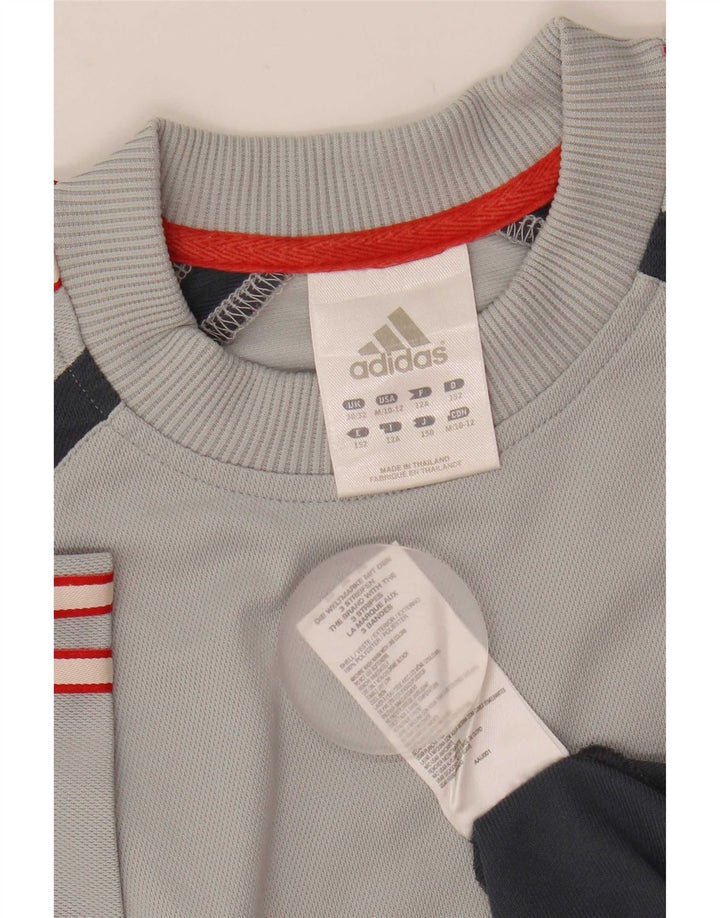 Adidas Boys T-Shirt Top 11-12 år Grå Colourblock Polyester