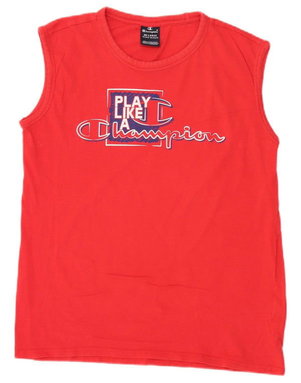 Champion Boys Grafisk T-Shirt Top 15-16 år 2XL Rød