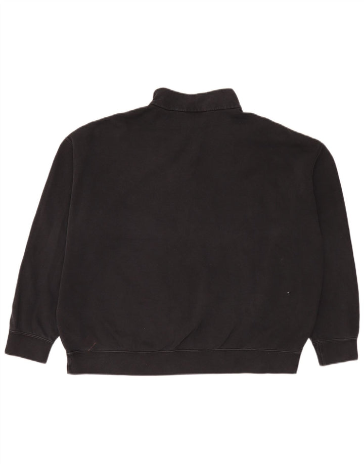 Nike Dame 1/4 Zip Oversized Sweatshirt Jumper UK 10 Lille sort bomuld