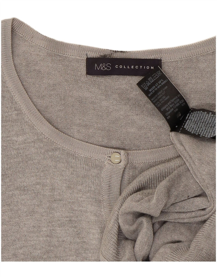Marks & Spencer Dame Cardigan Sweater UK 16 Large Grey Flecked Viscose