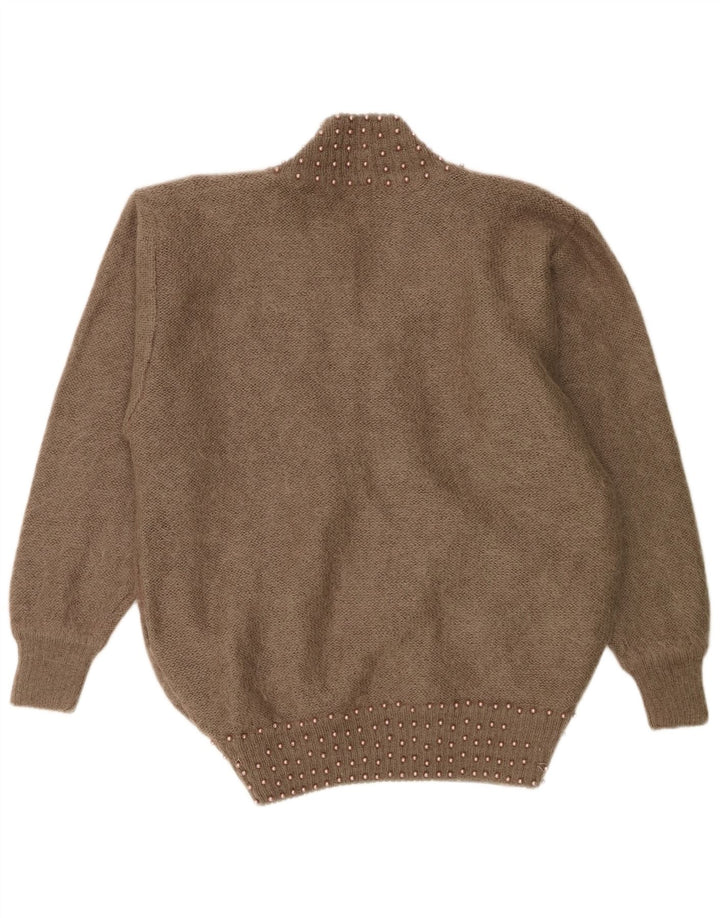 FLORENTIA Dame oversized cardigan sweater UK 14 Medium Brown Spotted