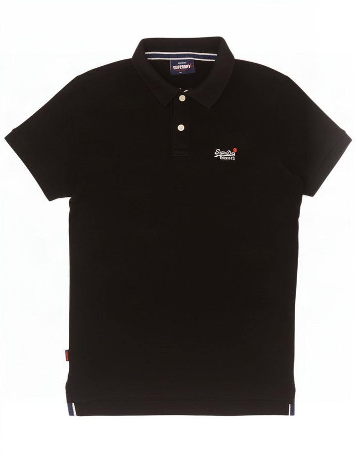 Superdry Polo shirt til mænd, medium sort bomuld