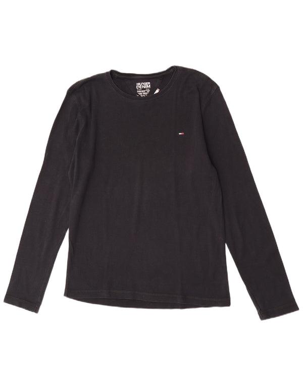 Tommy Hilfiger Dame Top Langærmet UK 18 XL Sort Bomuld