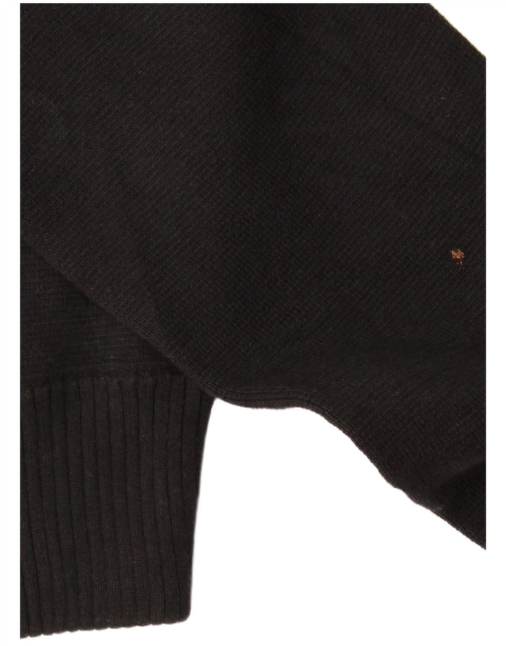 ARMANI JEANS Dame Cardigan Sweater UK 12 Medium Sort Bomuld