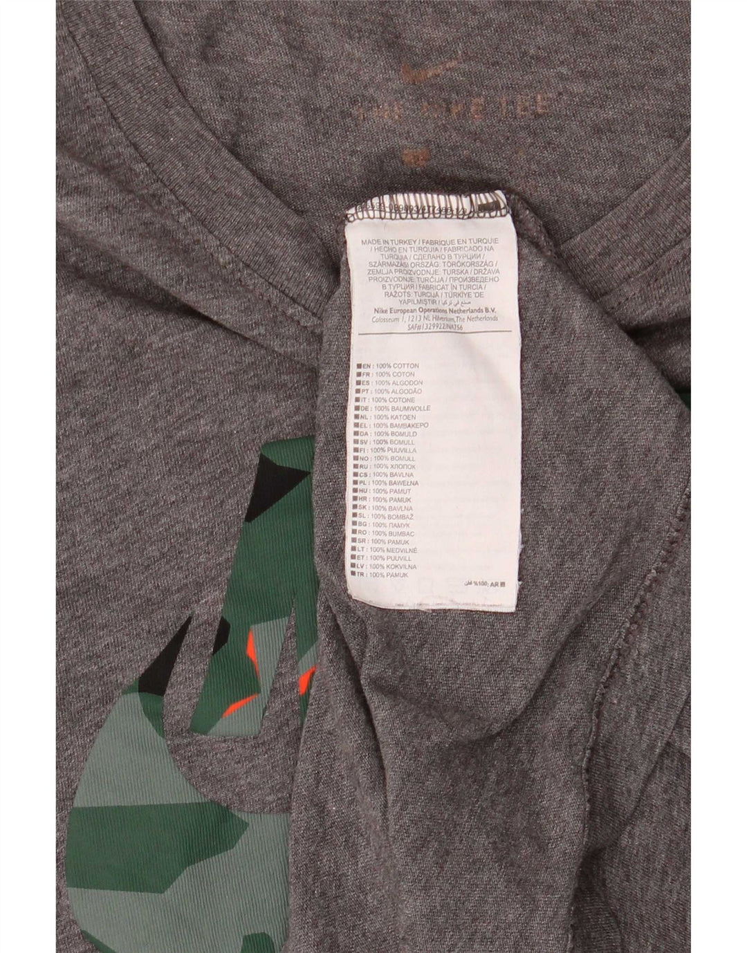 Nike Herre Dri Fit grafisk T-shirt top lille grå bomuld