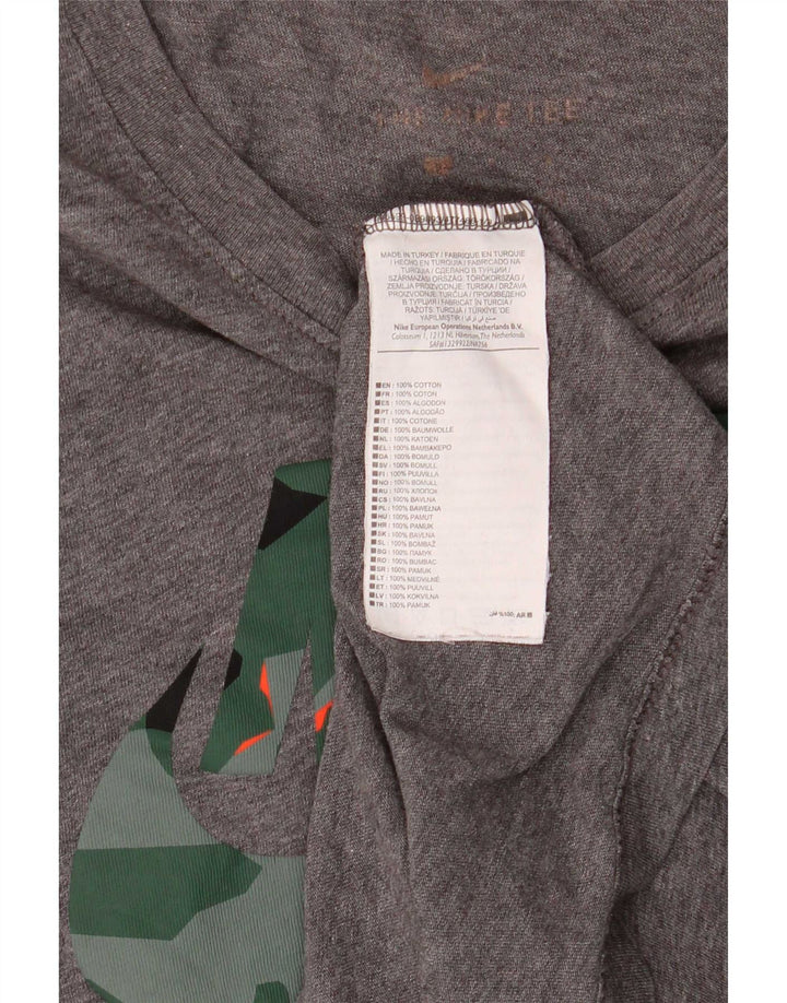 Nike Herre Dri Fit grafisk T-shirt top lille grå bomuld