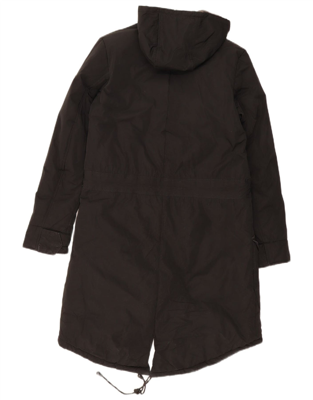 ESERCITO Womens Hooded Parka Jacket UK 10 Small Black Polyester