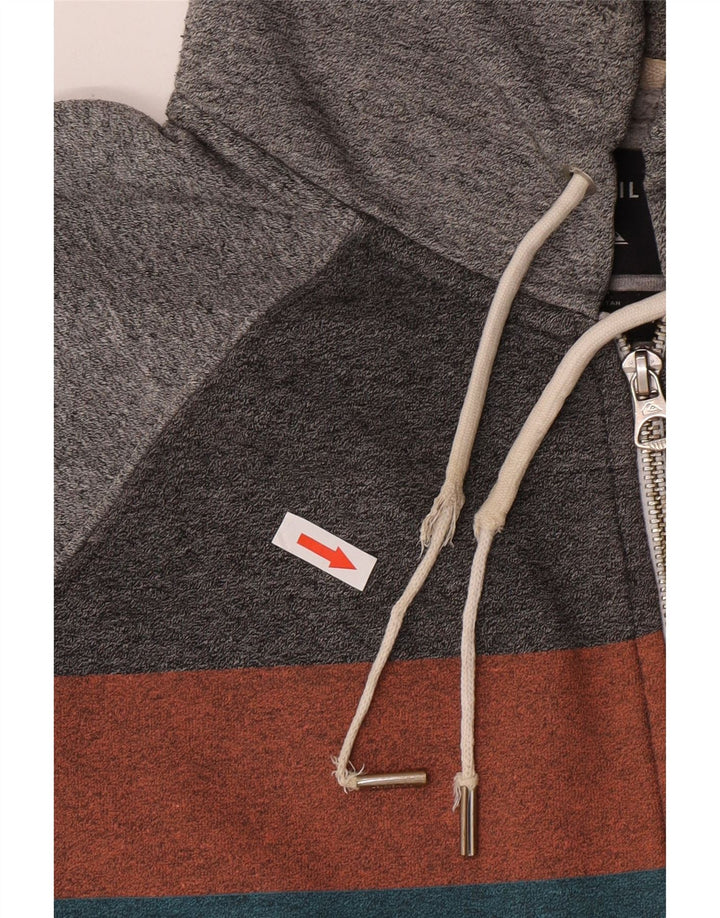 QUIKSILVER Hættetrøje med lynlås til mænd mellemgrå Colourblock Bomuld