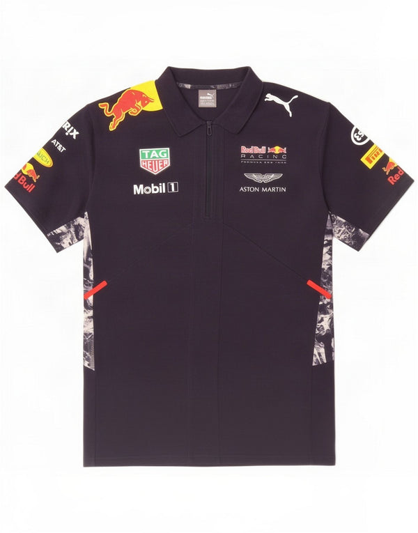 Puma Mens Aston Martin Graphic Polo Shirt XL Navy Blue Cotton