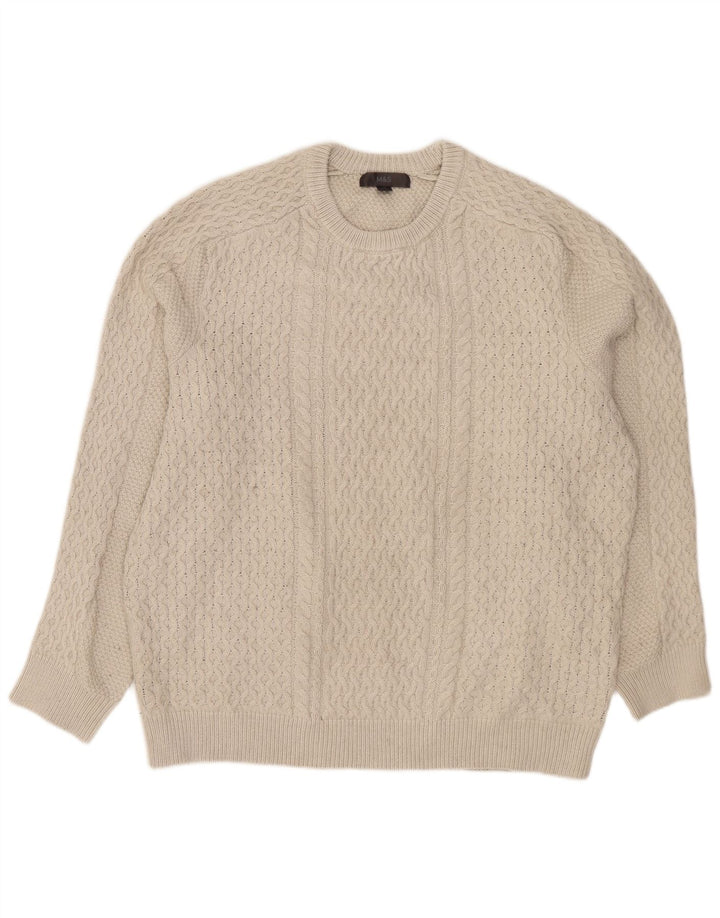 Marks & Spencer Herre sweater med rund hals XL Grå polyester