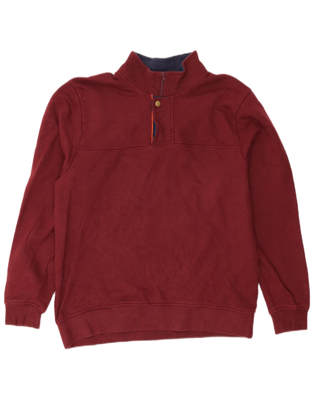 Orvis Herre lynlåshals Regular Fit Sweatshirt Jumper Stor Bourgogne bomuld