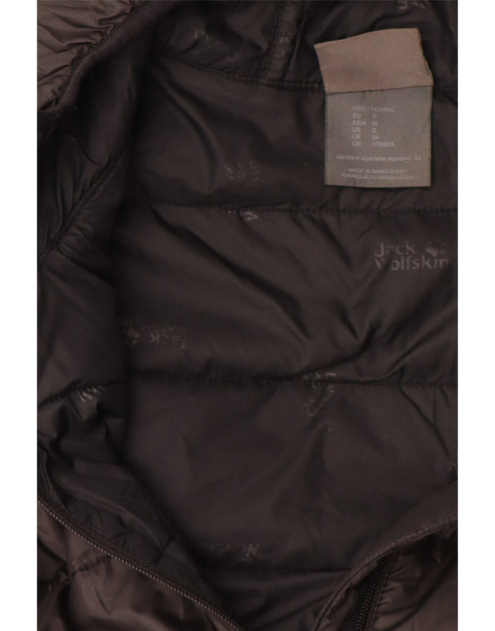 JACK WOLFSKIN Herre hættepolstret jakke UK 34 Lille sort polyester