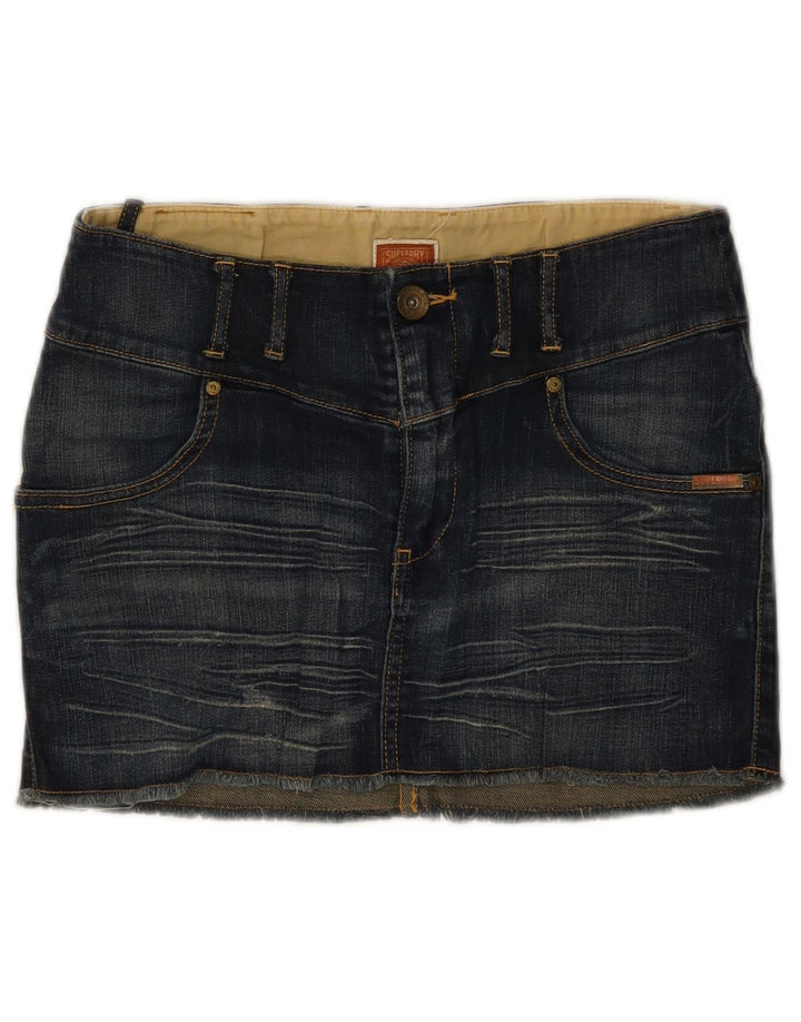 SUPERDRY Dame Mini Denim Nederdel W30 Medium Blue Bomuld