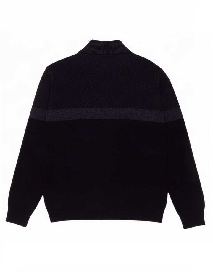 Marks & Spencer Herre sweater med lynlåshals Stor marineblå farveblok