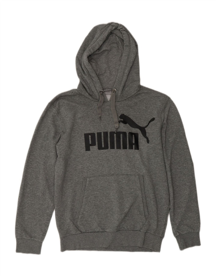 PUMA Grafisk hættetrøje til mænd, lille grå flækket polyester